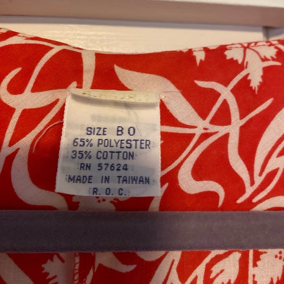 Vintage House Dress Red Floral - Picture 4 of 8